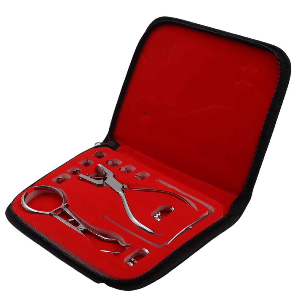 Dental Procedures Comprehensive 12-Piece Set Featuring Rubber Dam Perforator Puncher Pliers Precise Orthodontic Care