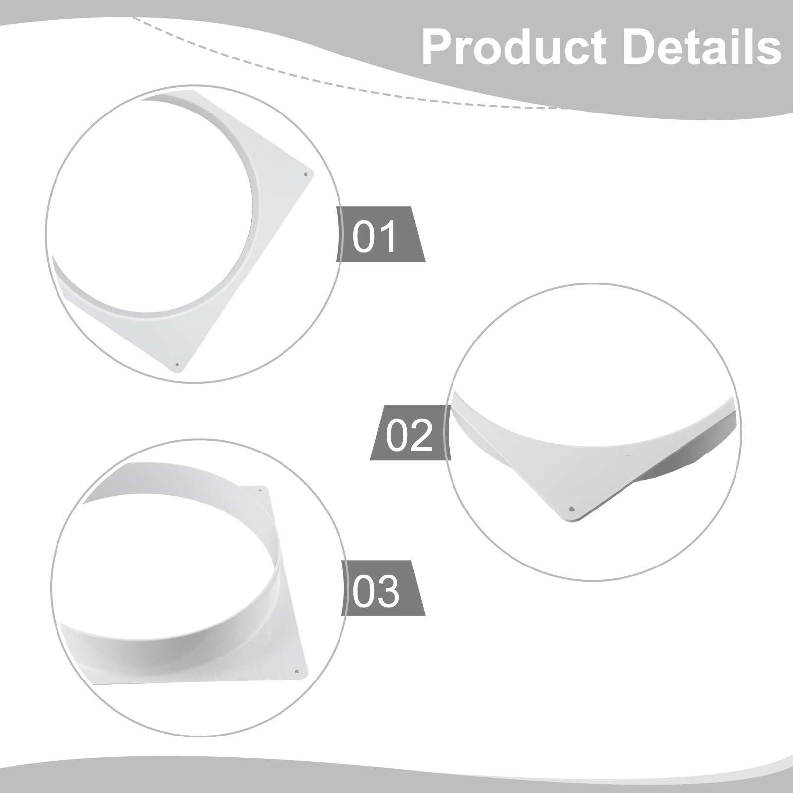1pc Air Vent Duct Flange Connector 100/150/200/250/300MM ABS Wall Flange Connector For Ventilation Pipe Air Ducting Connection A