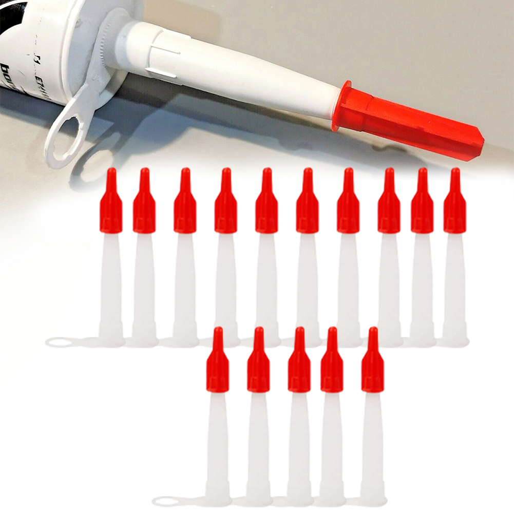 30pcs Silicone Tube Nozzle Cap Replacement Tips Caulk With Red Nozzle Cartridge Spare Silicone Sealant Home Construction Tools