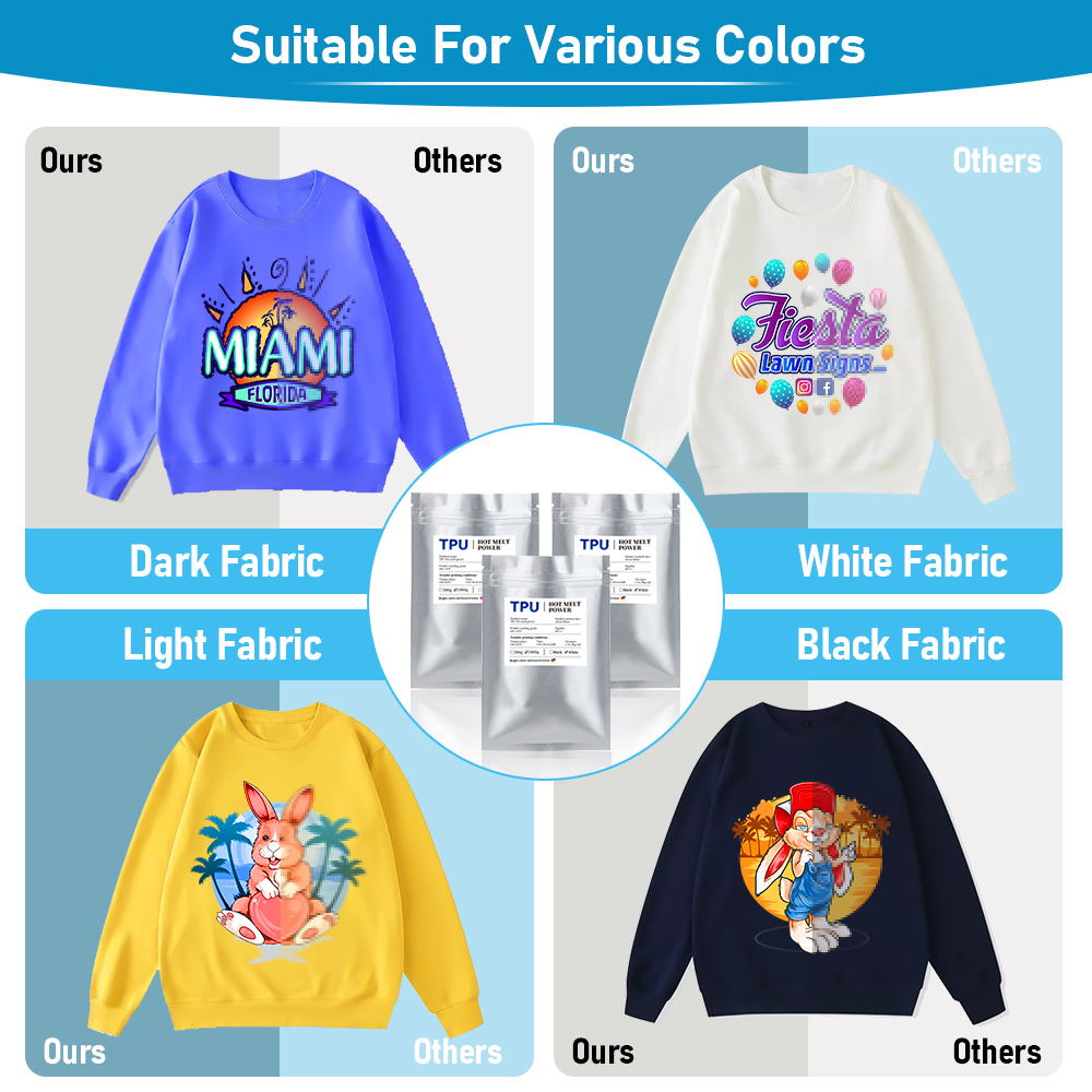 0.5 กก. DTF ผง DTF เครื่องพิมพ์ Hot Melt Powder สําหรับ DTF Transfer ฟิล์ม DTF เครื่องพิมพ์ DTF Poliamida แป้งสําหรับ DTF Direct Transfer ฟิล์ม