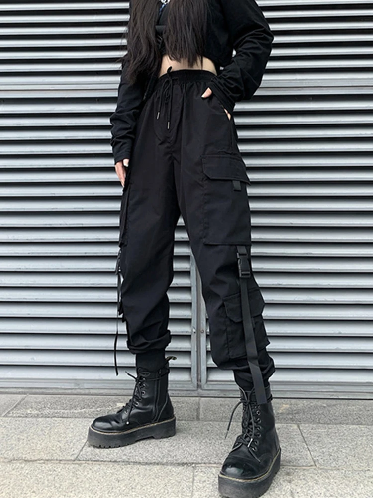 Mode Hip Hop Jogger Cargo Hosen Frauen Männer Harem Hosen Multi-Tasche Bänder Mann Jogginghose Streetwear Casual Herren Hosen s-4XL