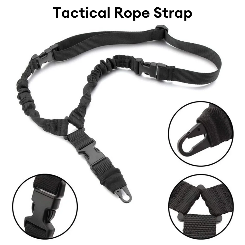Correa de cuerda táctica, correa de hombro ajustable, hebilla de Metal, equipo táctico, cinturón de cuerda elástica, correa de cuerda táctica para caza al aire libre