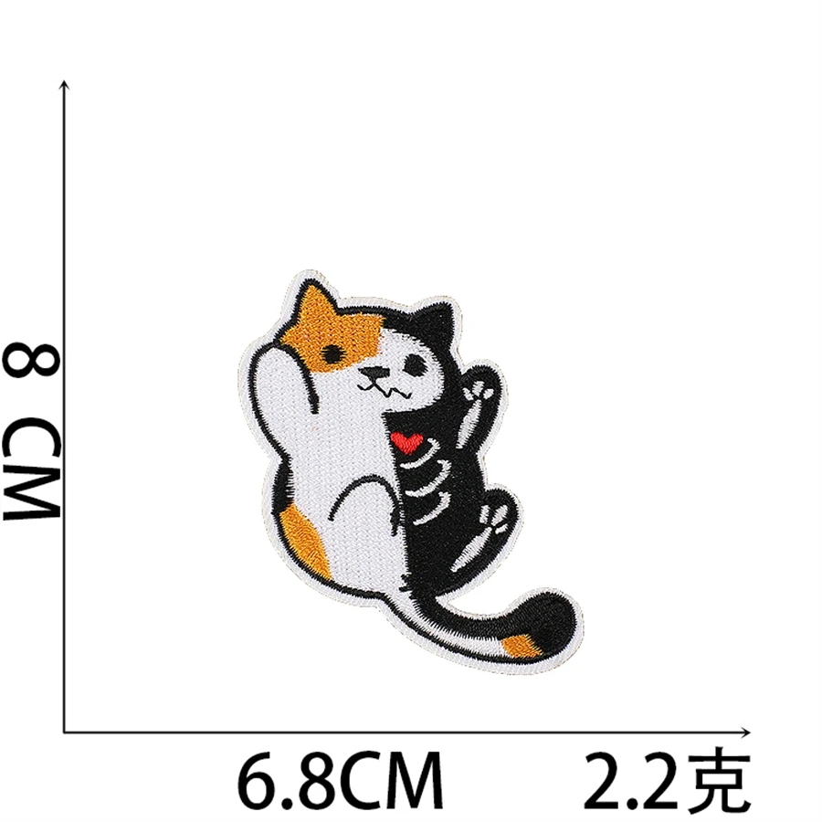 衣類パッチの刺embroidered鉄、ポケット猫服ステッカー、布縫製、熱接着剤アップリケ、可融性