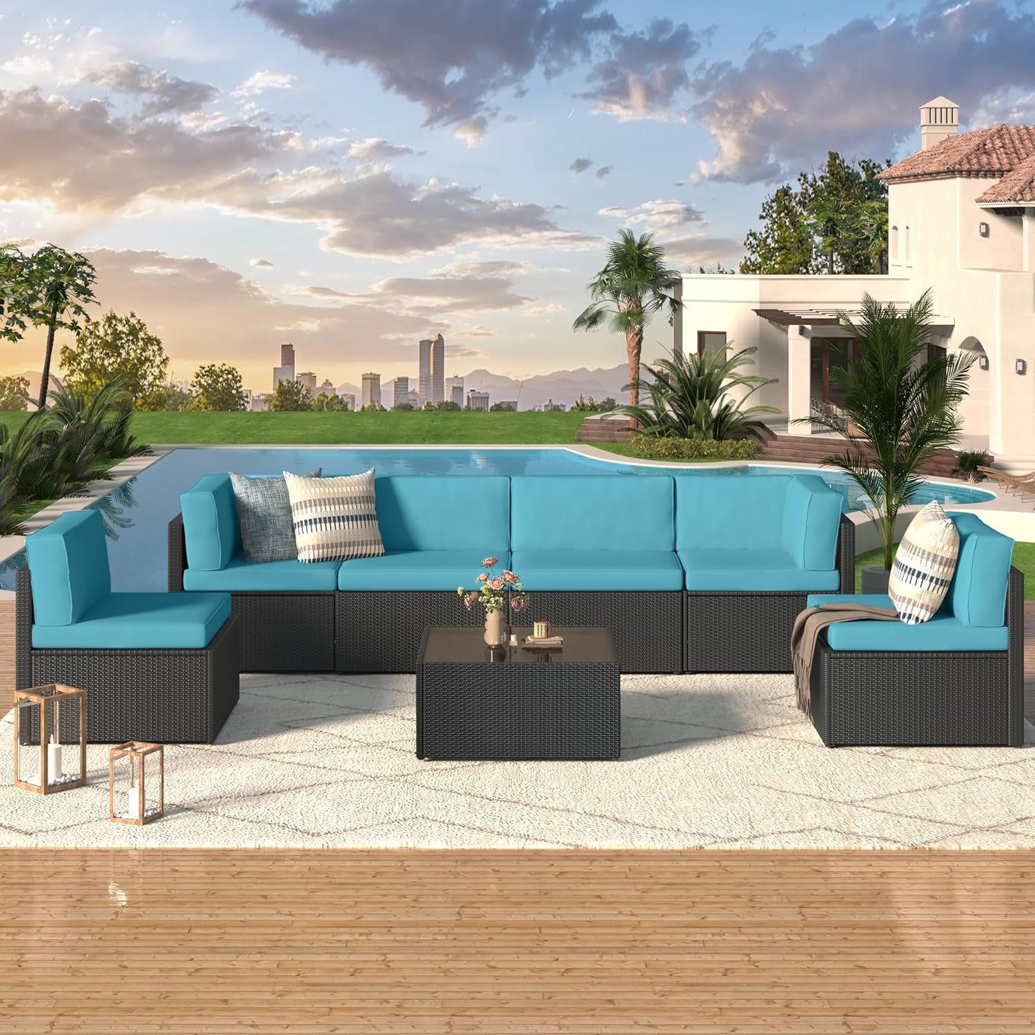 Outdoor Sectional Furniture Chair Set 