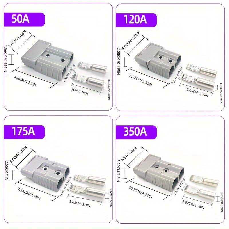 5/10 個 50A/120A/175A/350A アンダーソンスタイルプラグコネクタ 12-24V DC 電動工具電源充電器バッテリー電子アクセサリー