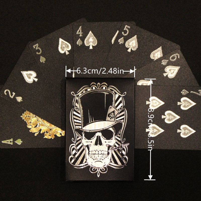 Black Rose/Skull (Gold/Silver)Playing Card Game Card Group Waterproof Poker Suit Magic Dmagic Package Board Game Gift Collection