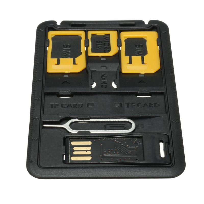 All-in-One-Slim-SIM-Adapter-Set im Kreditkartenformat mit TF-Kartenleser und Auswurfstift für SIM-Kartenfächer im Kreditkartenformat, SIM-Kartenhalter