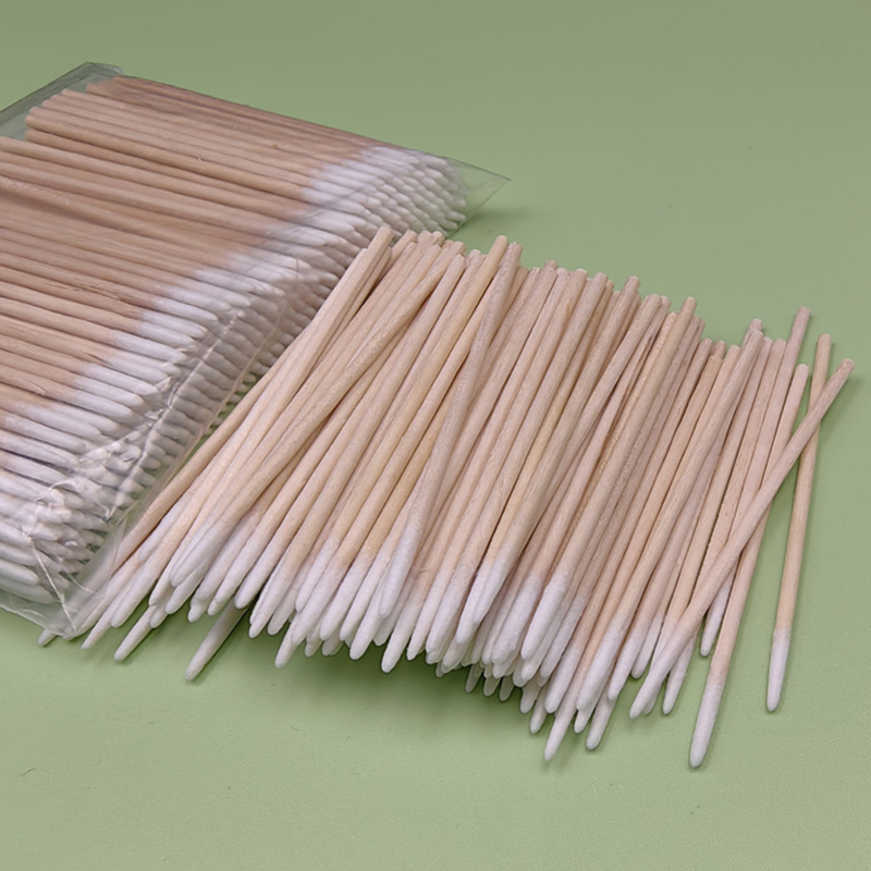 100/300 PCS Ohr Pflege Sauber Holz Griff Spitz Spitze Kopf Baumwolle Semi Permanent Augenbraue Wimpern Tattoo Gewinde Schönheit Make-Up entfernen