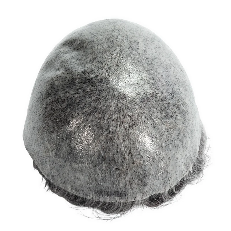 Pelucas de hombre con Base completa de PU de inyección 0,12-0,14 tupé de piel de inyección para hombres prótesis capilar de cabello 100% reemplazo de cabello humano