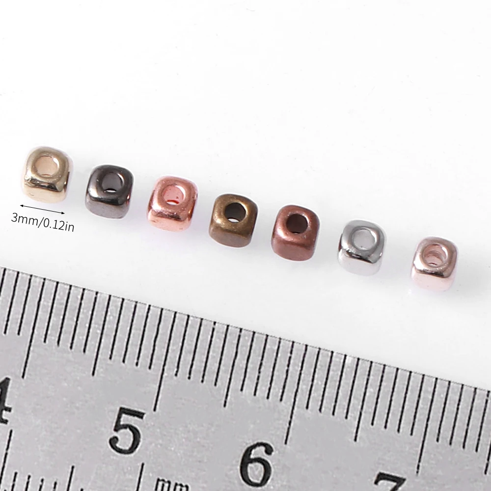 800 PCS CCB สแควร์มุมโค้งมนลูกปัด 3 มม.สีผสมสําหรับ DIY เครื่องประดับสร้อยคอทําอุปกรณ์