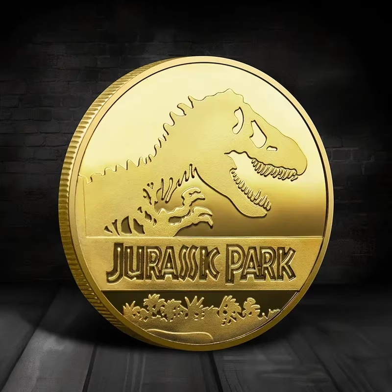 Souvenirmünze REPLICA Gedenkmünzen Medaillon Abzeichen Münzen Jurassic Park Dinosaurier Münzen