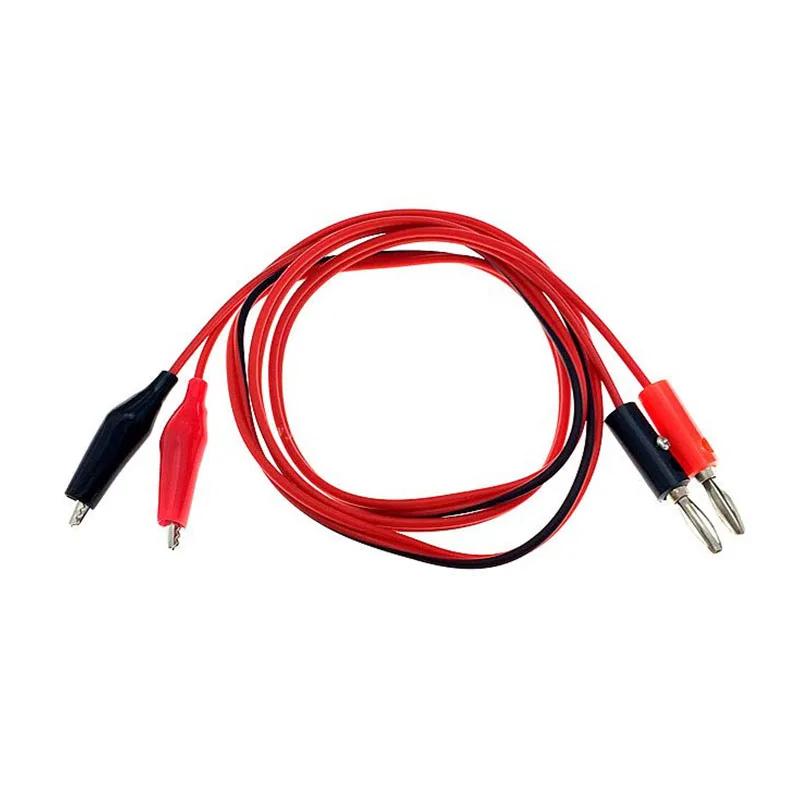 1M Cocodrilo Cilp a AV Banana Cable de prueba conector de plomo sonda de probador Dual 35mm Clip de cocodrilo para herramienta de medición multímetro