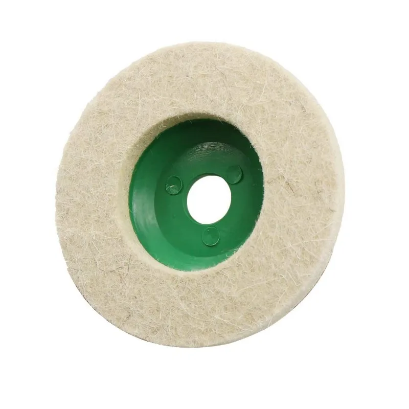 Amoladora angular multiusos, rueda de pulido de lana blanca fina, rueda de fieltro, amoladora angular, rueda de pulido, 1 ud.