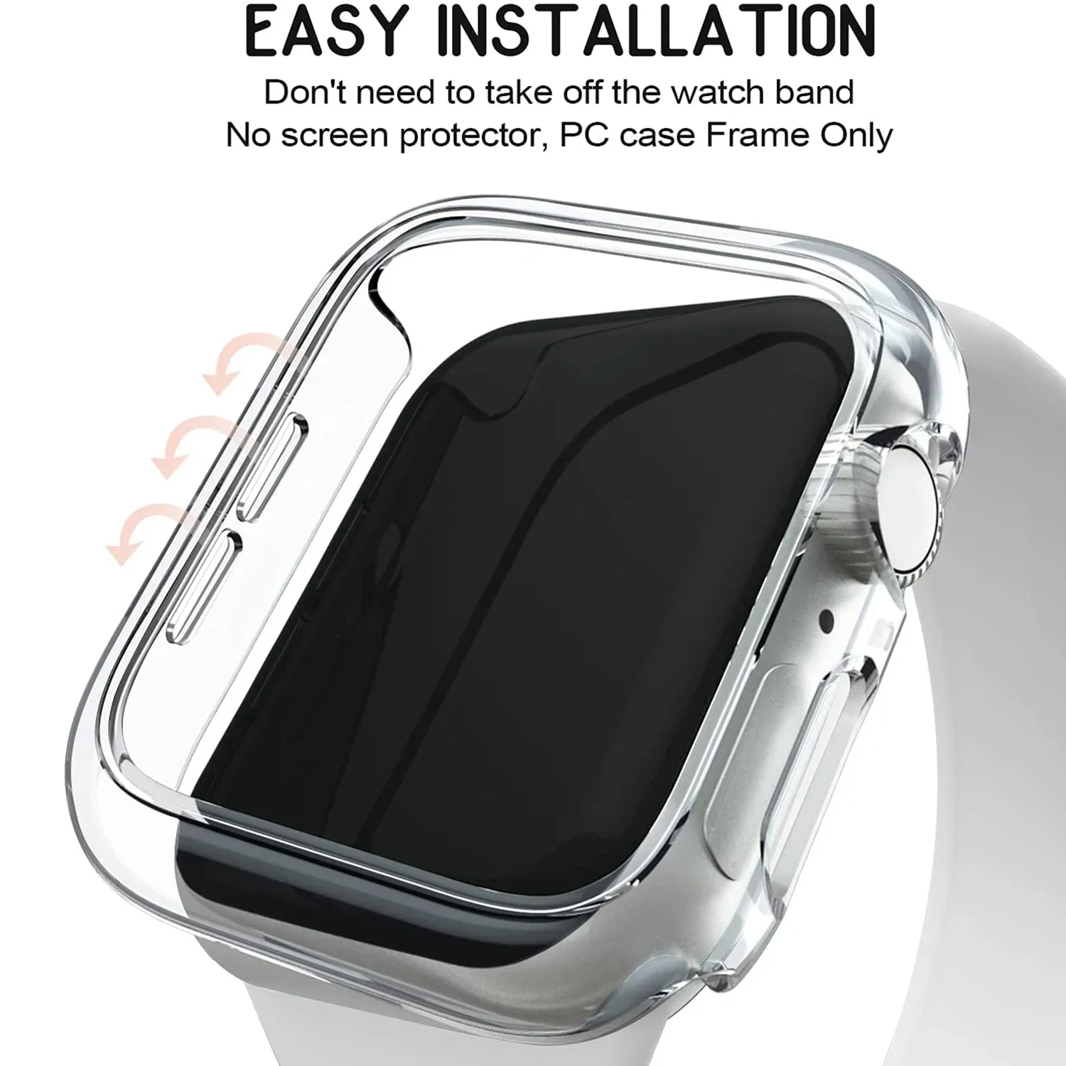 Funda para Apple Watch Case 45mm 41mm 44mm 40mm 42mm 38mm 46 49 mm Accesorios Protector de PC parachoques iWatch Series 8 7 SE 6 5 4 3 9