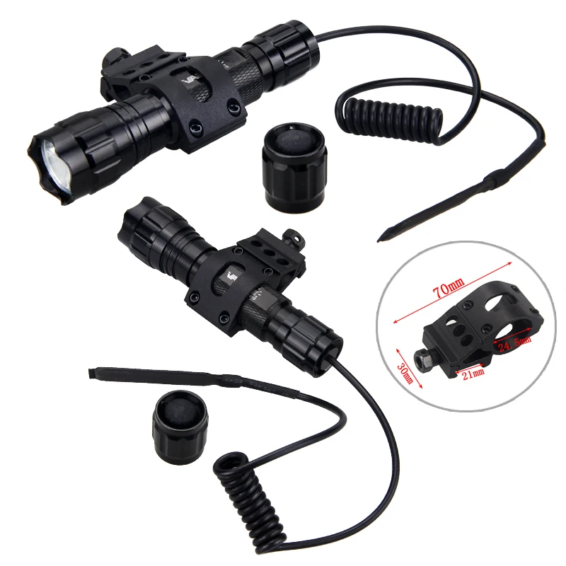 Taktische Jagd Taschenlampe Weiß/Rot/Grün Led Taschenlampe Waffe Gun Licht + Zielfernrohr Airsoft Halterung + Schalter + 18650 + USB Ladegerät + Box