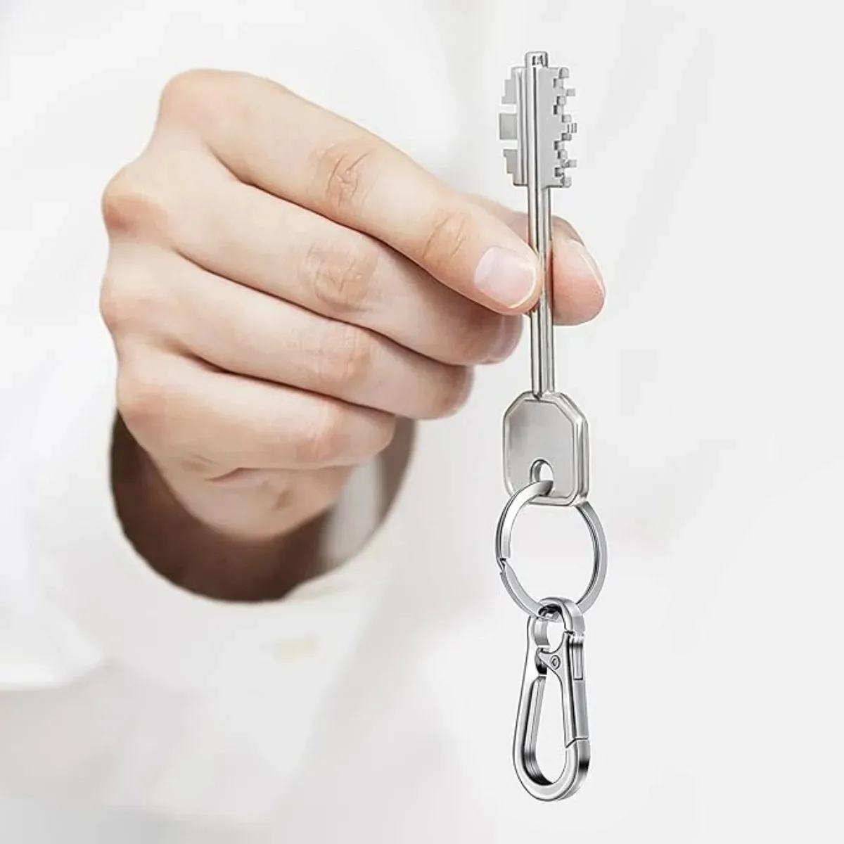 6Pcs Carabiner Clip Keychain Metal Carabiner Shape Key Ring Keyring Key Holder Clips Hook Holder Organizer for Car Keys Finder
