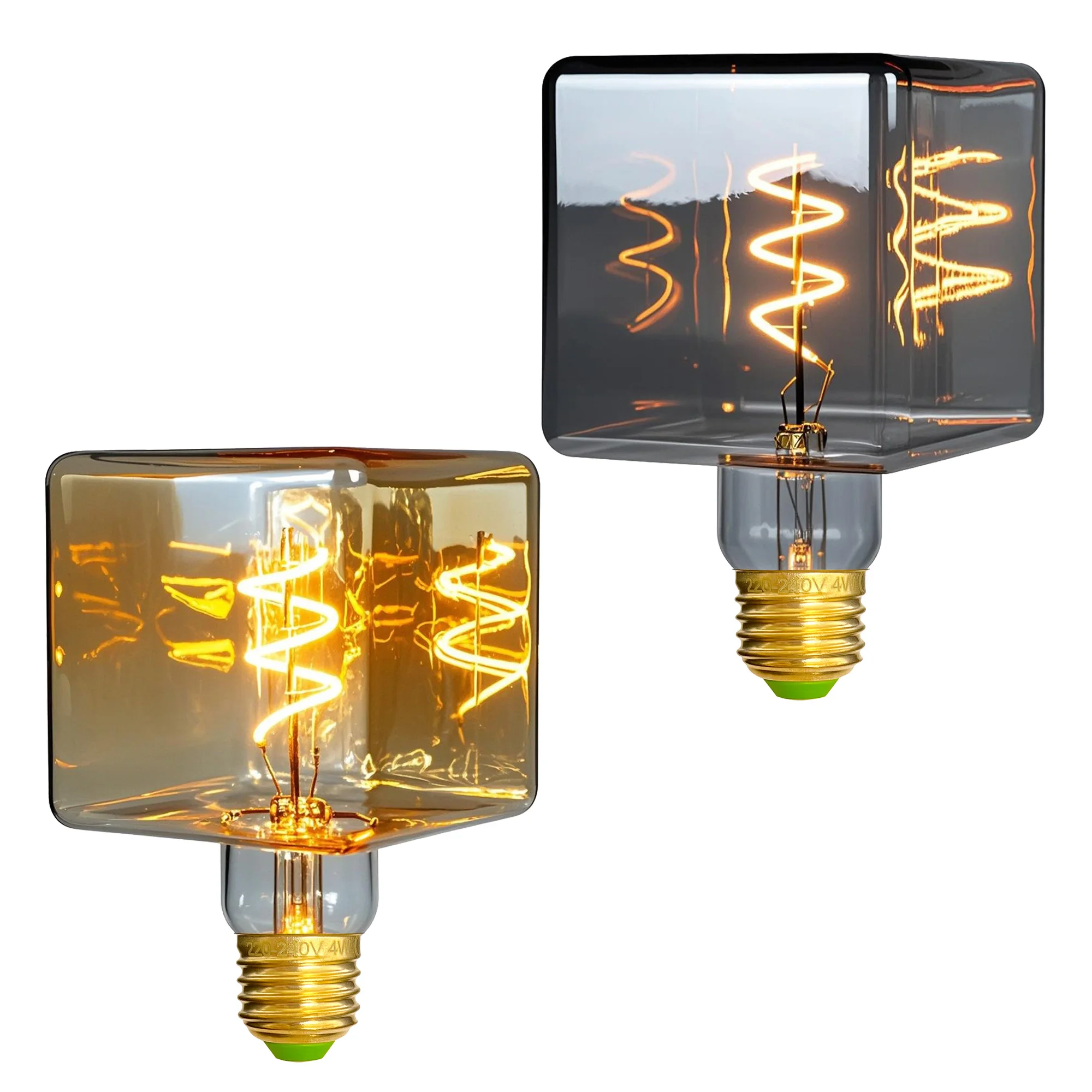 TIANFAN bombilla Led Vintage G95/G30 bombilla Edison 4W regulable 220V 110V E26 E27 bombilla decorativa de cubo de hielo amarillo cálido