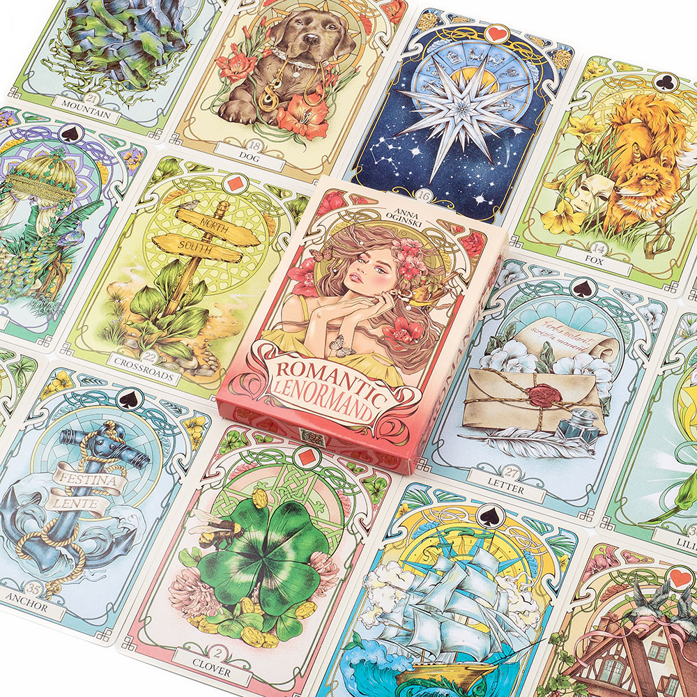 37 Stücke Karten Romantische Lenormand Tarot Deck Vollständige Englische Version Orakel Deck Für Mädchen Brettspiele 10,2*7,2 cm
