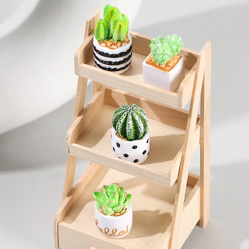 Mini maceta de resina para casa de muñecas, florero en miniatura, simulación de planta en maceta, Micro adorno, muebles para casa de muñecas, decoración del hogar, 1:12