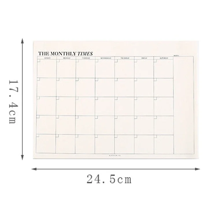 Weekly Planner รายเดือน Undated Agenda Notebook ตาราง Study Planner เกาหลีเครื่องเขียนอุปกรณ์สํานักงานโรงเรียน