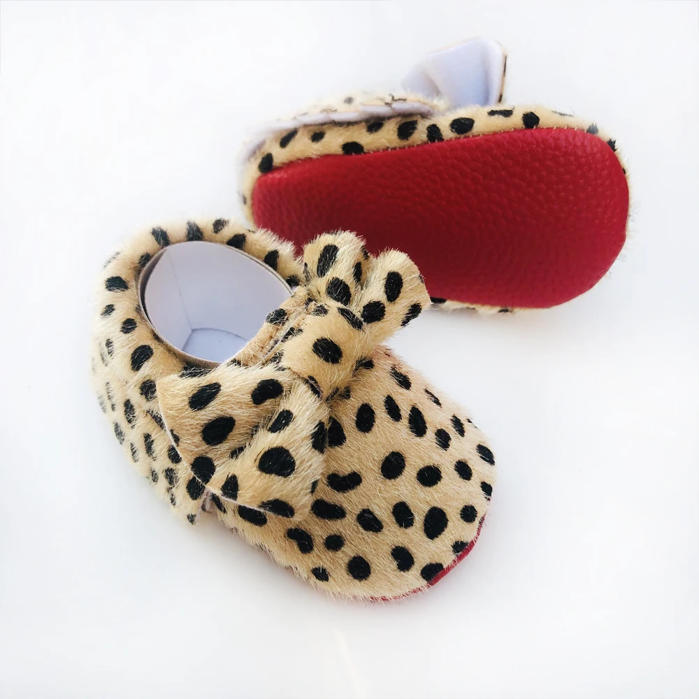 Bowknot หนังรองเท้าเด็กทารกแรกเกิดเด็กผู้หญิงรองเท้า Multicolor เด็กวัยหัดเดินสีแดง Soft Sole Anti-SLIP First Walkers ทารกแรกเกิด MOCCAS