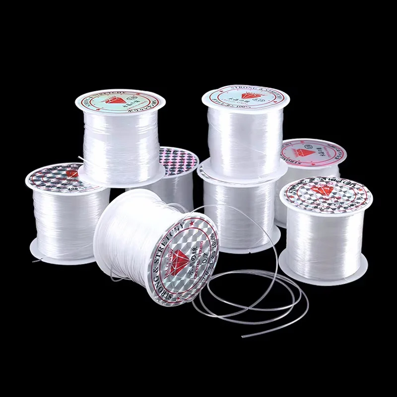 100m plástico cristal diy miçangas linha de pesca sem cabo elástico para fazer jóias suprimentos fio jeweleri corda