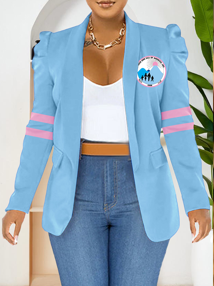 Blazer de manga bufante estampado Jack e Jill Of America