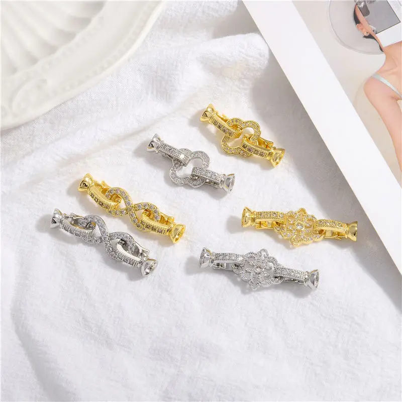 ZHUKOU 3 estilos ganchos para fabricación de joyas suministros mujeres pulseras conectores accesorios joyería materiales al por mayor VK178