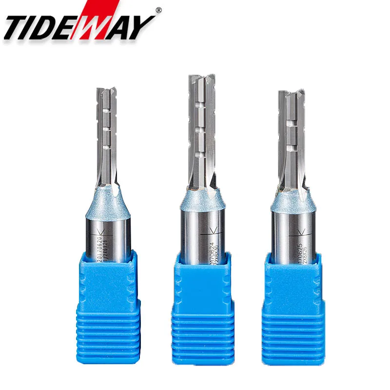 Tideway 1/2 Shank 3 ขลุ่ยตัดตรง Router Bit TCT เครื่องตัดไม้ CNC Trimming Slot Bits เครื่องตัดไม้