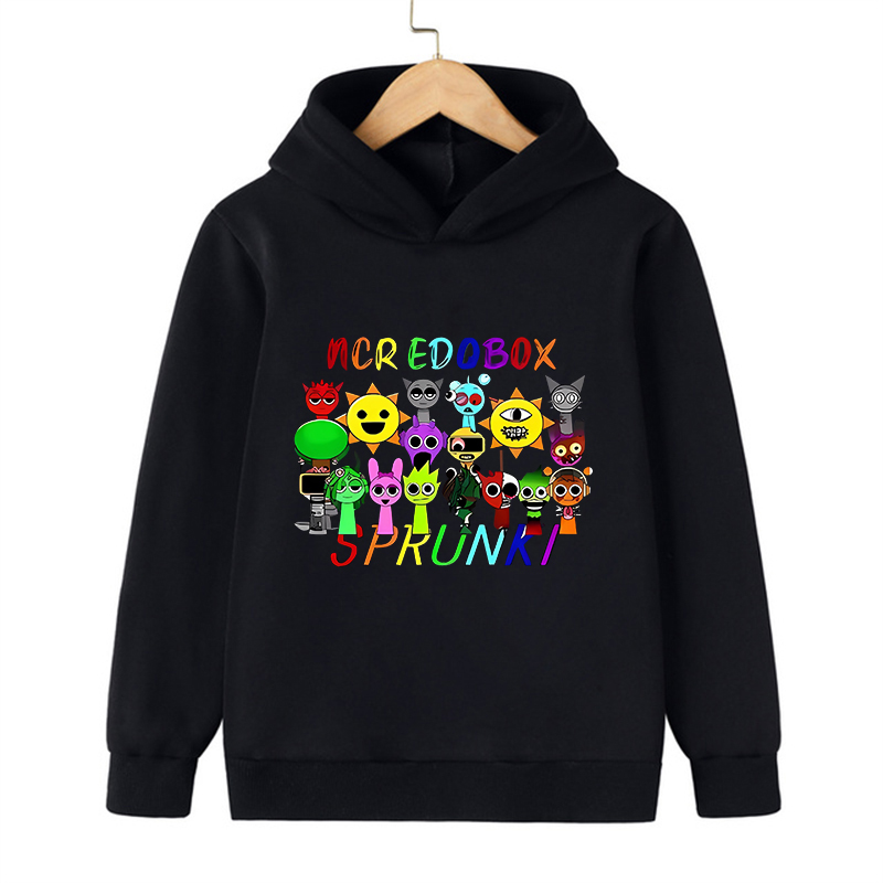 Sprunki Sudadera con capucha Moda Niños Incredibox Sudaderas con capucha Sudaderas cálidas Ropa suave de invierno para niños Sudadera con capucha de dibujos animados