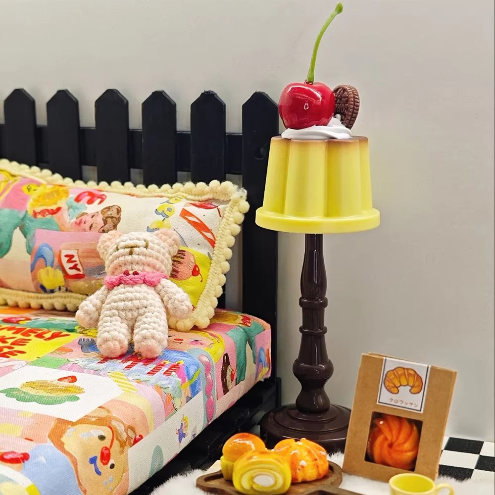 Luz noturna retrô pudim, luz de decoração de mesa, lâmpada de mesa led para quarto com bateria, luz de cabeceira para dormir, adequada para presente