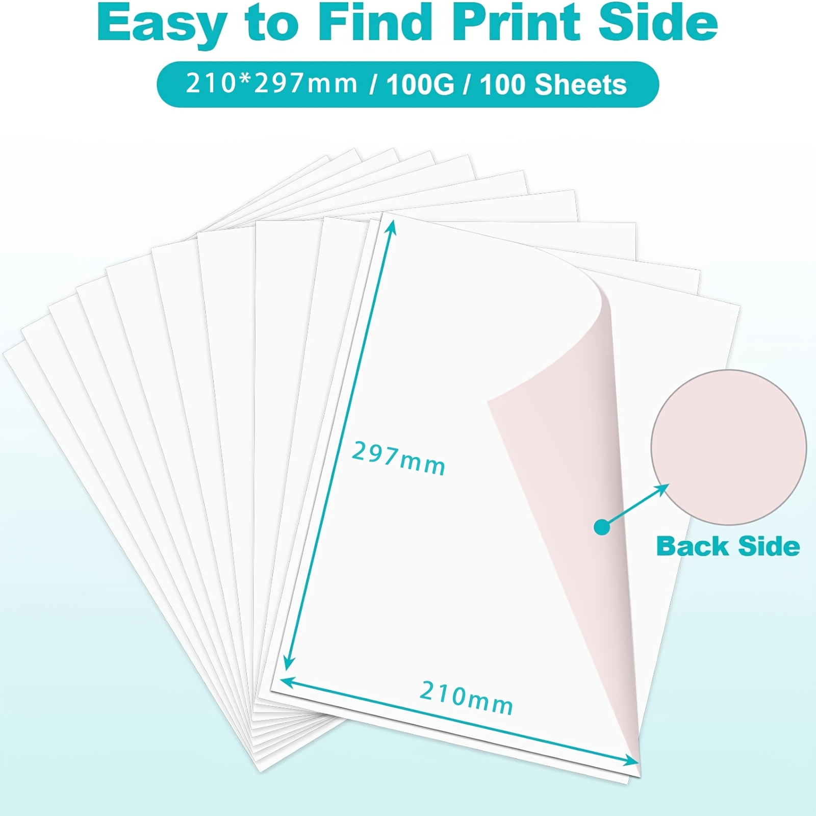 HUSPER A4 Sublimation Paper 100 Sheets 105g Compatible with Inkjet Printer Heat Transfer for T-shirts Mugs Personalized Projects