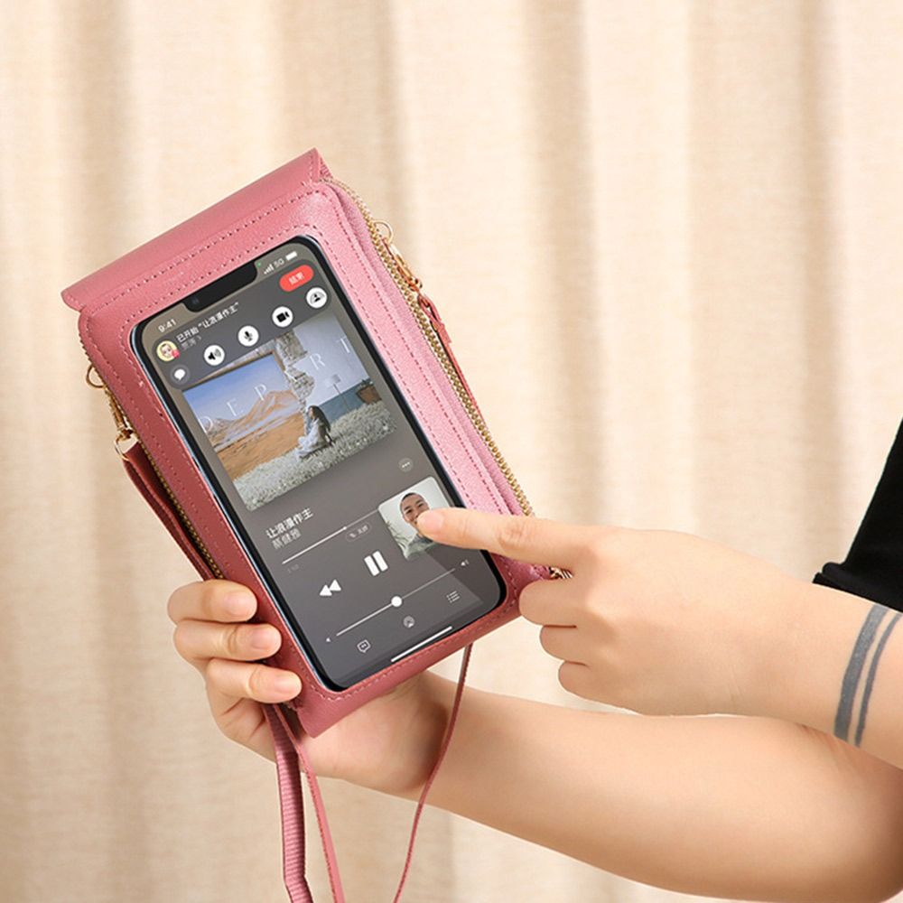 Rfid Anti Diefstal Lederen Tas Touchscreen Telefoon Tas Crossbody Tassen Vrouwen Reizen Smartphone Handtas