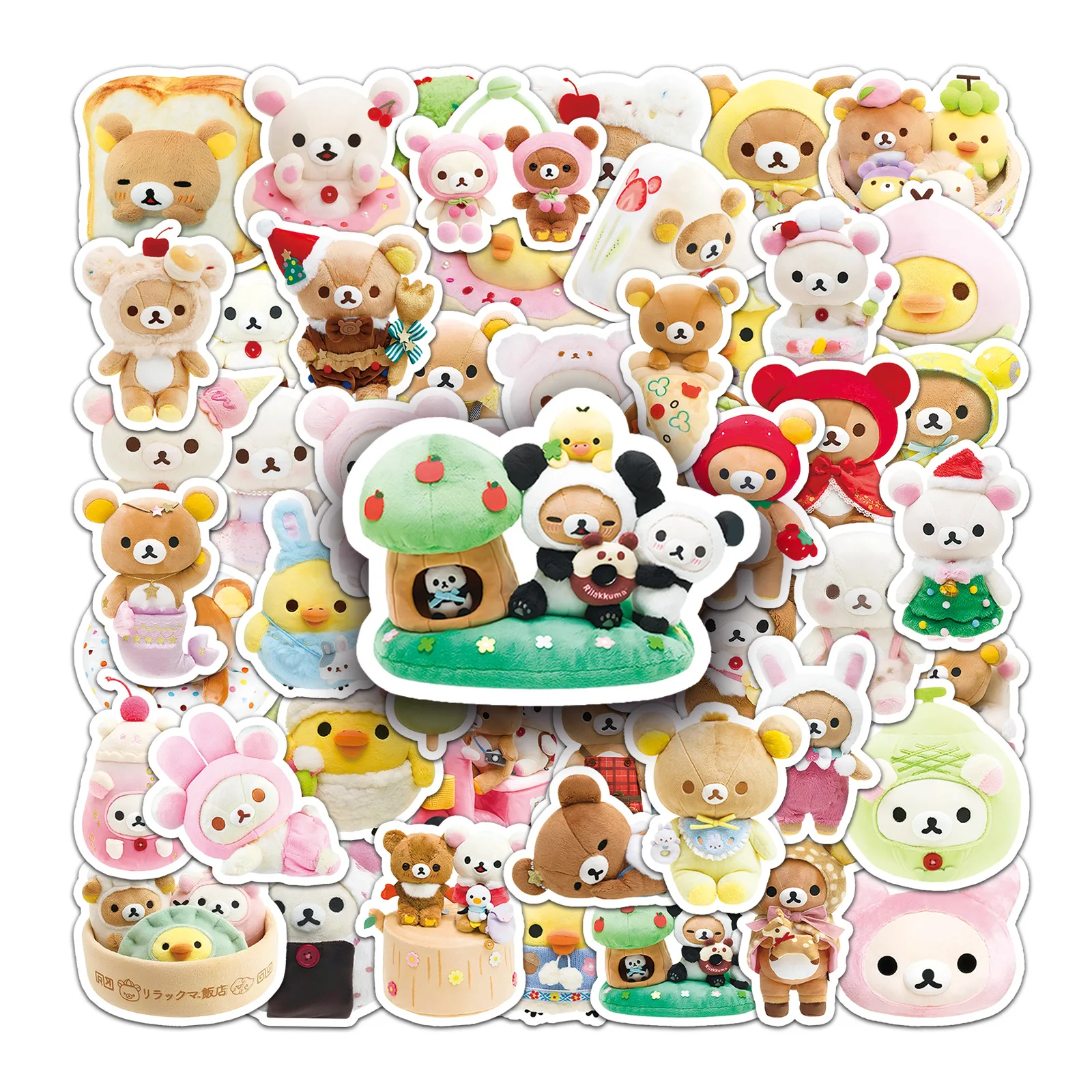 54 pezzi simpatici cartoni animati Lazybear adesivi graffiti per scrapbook laptop telefono bagagli skateboard decalcomanie adesivo giocattolo regalo