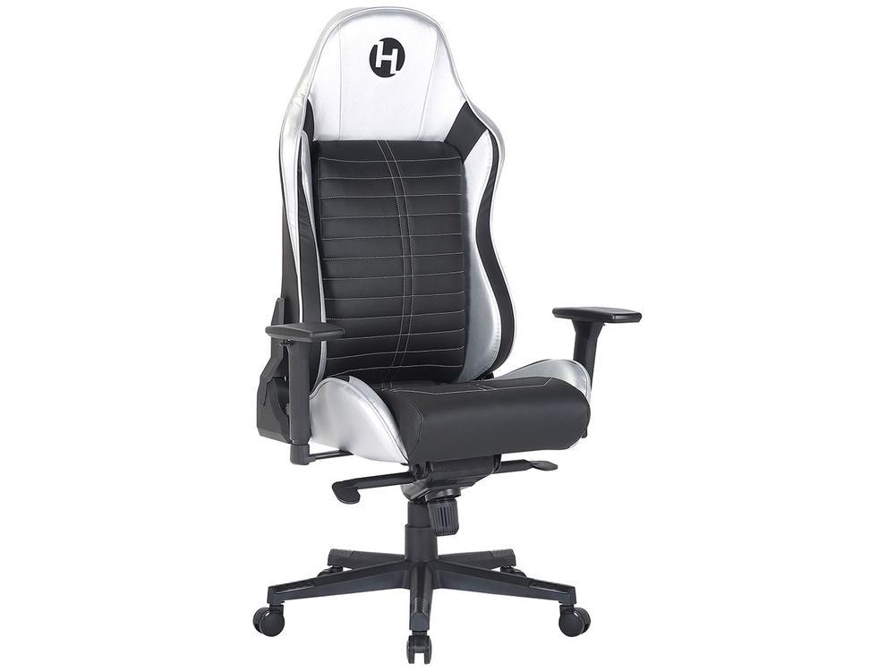Cadeira Gamer Techni Sport Reclinável Giratória Preta e Prata TS62