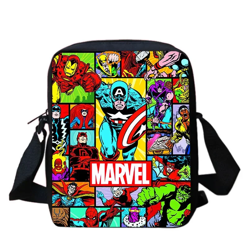 Marvel-Umhängerucksack für Jungen und Mädchen, Cartoon-Marvel-Umhängetaschen, bedruckt, Schul-Umhängetaschen, Messenger-Umhängetasche für Kinder