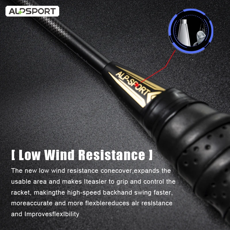 ALP XHP 2 Chiếc Vợt Cầu Lông Có Túi Đựng 6U 72G 100% Sợi Carbon Chuyên Nghiệp Vợt 28-30Lbs Free Tay Cầm Và dây Raket