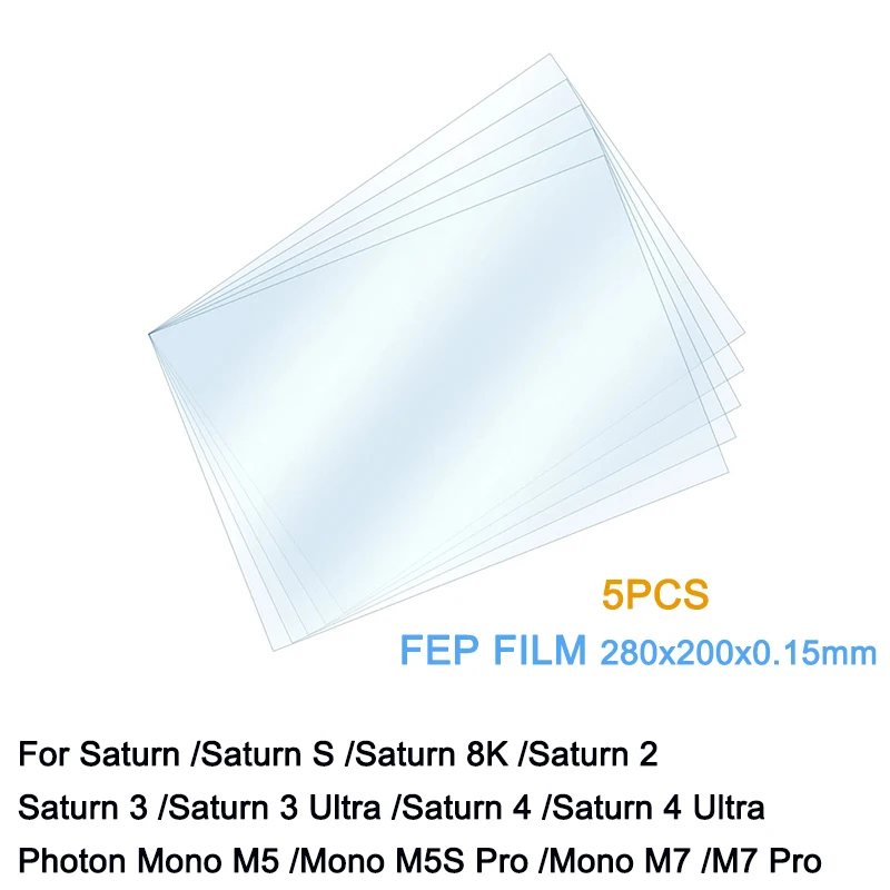 Пленка FEP 10,1 дюйма 280*200*0,15 мм для ELEGOO Saturn 4 Ultra Saturn 3 Ultra Saturn 2 Anycubic Mono M5 M5s M7 Pro, пленка для 3D-принтера