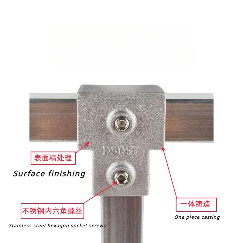 アルミニウム合金チューブコネクタ,亜鉛メッキ鉄管継手,日曜大工のはんだ付けのない取り付け,T字型ジョイント,ベース,20mm, 25mm, 30mm