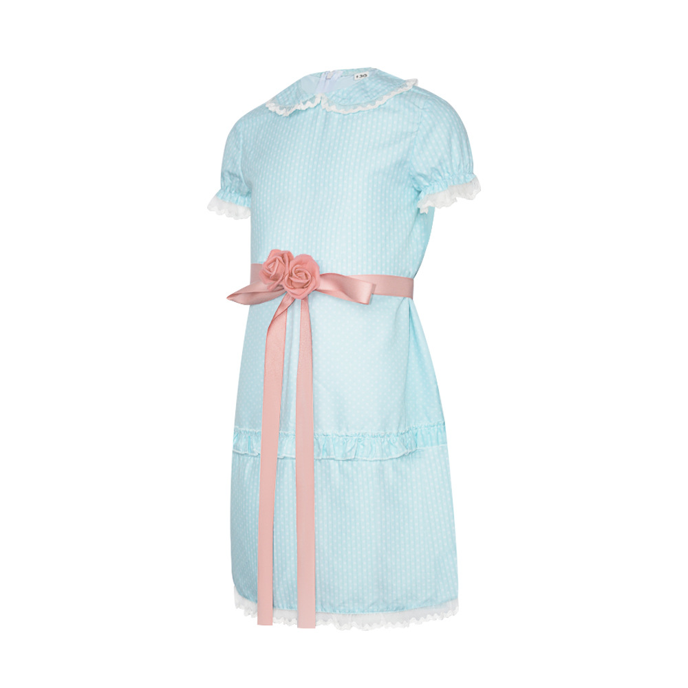 Синее платье с пышными рукавами для Хэллоуина, с бантом