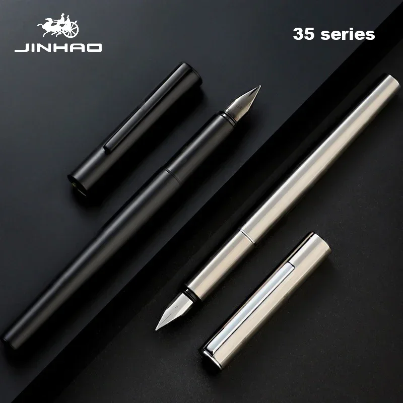Jinhao 35, Füllfederhalter, komplett aus Stahl, luxuriöse Qualität, EF/F-Feder, Kalligraphie-Schreibstift, Schreibwaren, Business, Büro, Schulbedarf