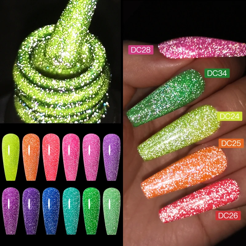 Mtssii 6ml Holographic Glitter Gel Nail Polish Sparkling Silver Recflective Uv Gel Polish Semi Permanent Varnish For Manicure