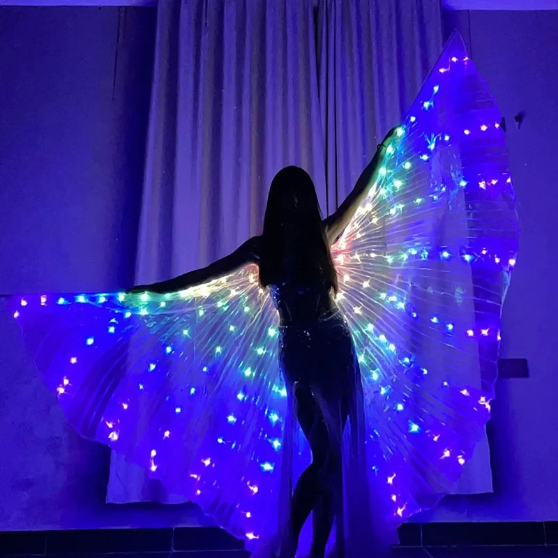 LED 翼ベリーダンス翼イシスハロウィン翼小道具シャイニング LED ランプ翼ベリーダンス衣装アクセサリースティック大人子供