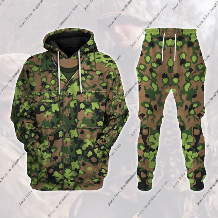 Popular camuflaje caza Animal 3D sudaderas con capucha con estampado traje hombre mujer chándal pantalones 2 uds conjuntos niños Jersey Cosplay Sudadera con capucha