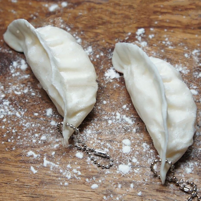 Simulation Dumplings Keychain Bag Pendant Cute Mini Squishy Toy Dumplings Simulation Food Decoration Charms Stress Relief Gift