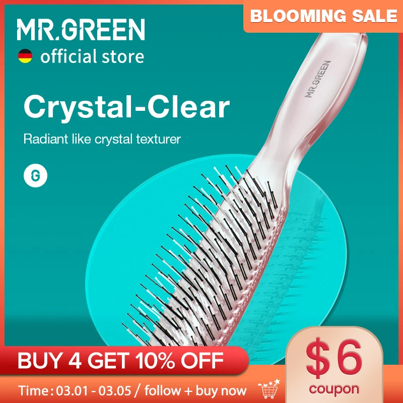 MR.GREEN Hair Brush Scalp Massage Combs Volumizing Hair Styling Fine Tooth Detangling Tool For Long Wet Dry Hair Women Gift