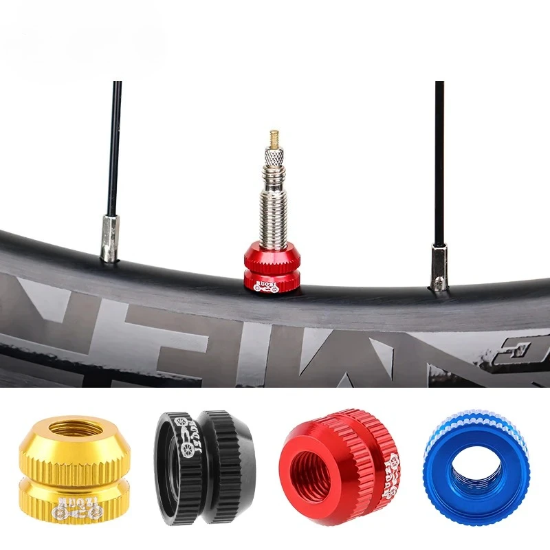 2Pcs Fahrrad Tubeless Reifen Presta Ventil Mutter MTB Road Fahrrad Felge Aluminium Ultraleicht Ventil Kappe Radfahren Reparatur Teile