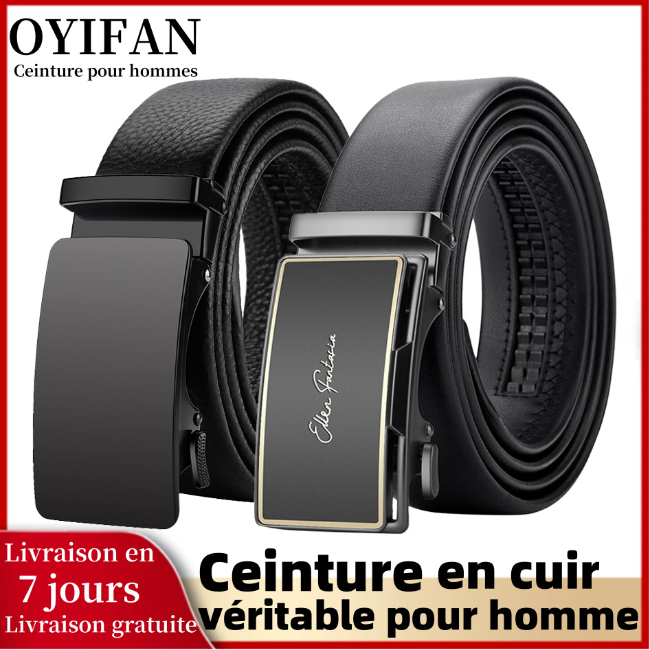 OYIFAN hommes ceinture en cuir véritable ceinture pour hommes ceintures automatiques ceinture réglable ceintures d'affaires 