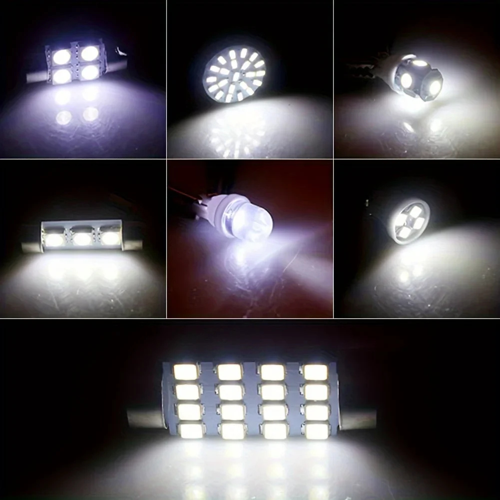 42 pçs led luzes interiores do carro t10 6000k smd led substituição placa de licença/lâmpadas leitura xenon branco interior lâmpadas