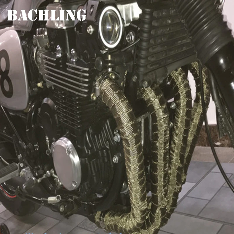 1/2m fita térmica de escape da motocicleta cabeçalho envoltório coletor isolamento algodão peças proteção alta temperatura